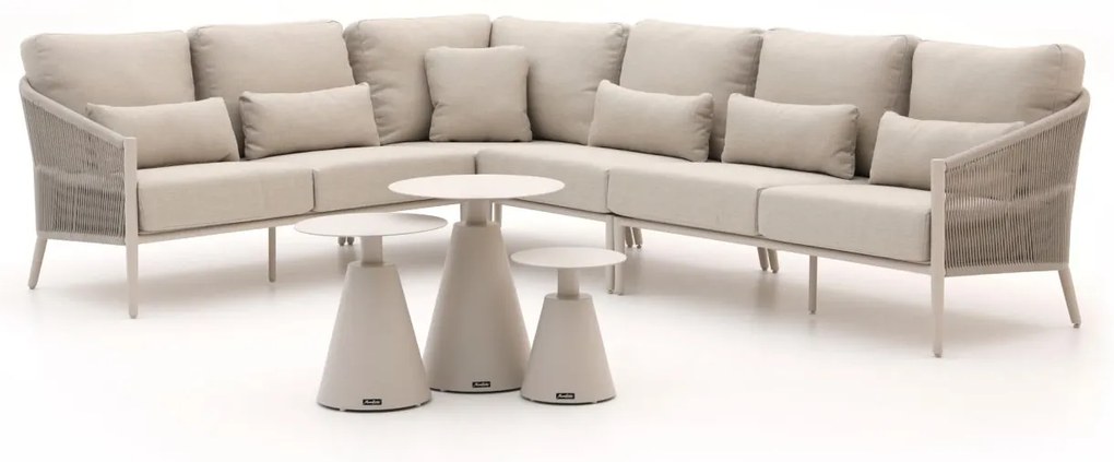 Hoek loungeset Bellagio  | 6 personen | Loungeset Beige | Hoekbank Aluminium | 313x237.5cm | Kees Smit Tuinmeubelen