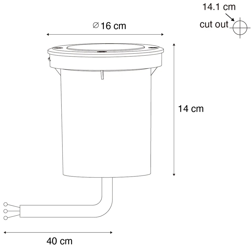 Set van 6 Moderne buiten grondspots staal AR70 verstelbaar IP65 - Delux Modern GU10 IP65 Buitenverlichting