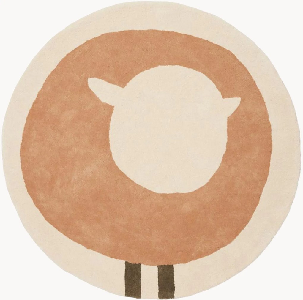 Handgetuft kindervloerkleed Sheep Mocha