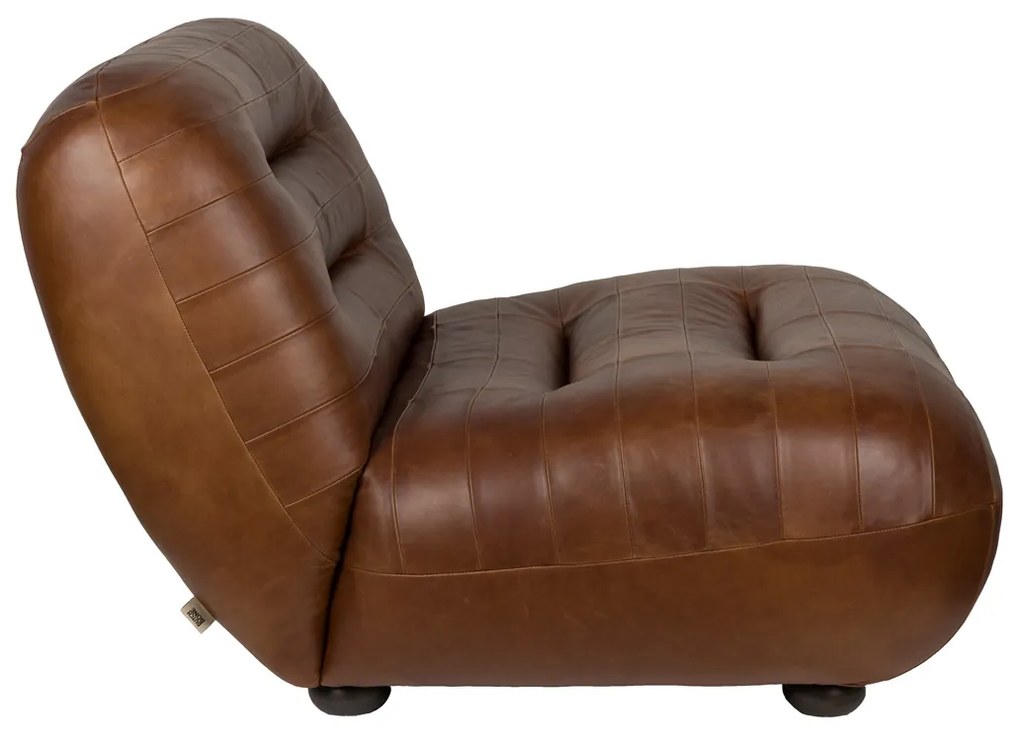 Dutchbone Wyatt Lounge Fauteuil Leer Chocolate