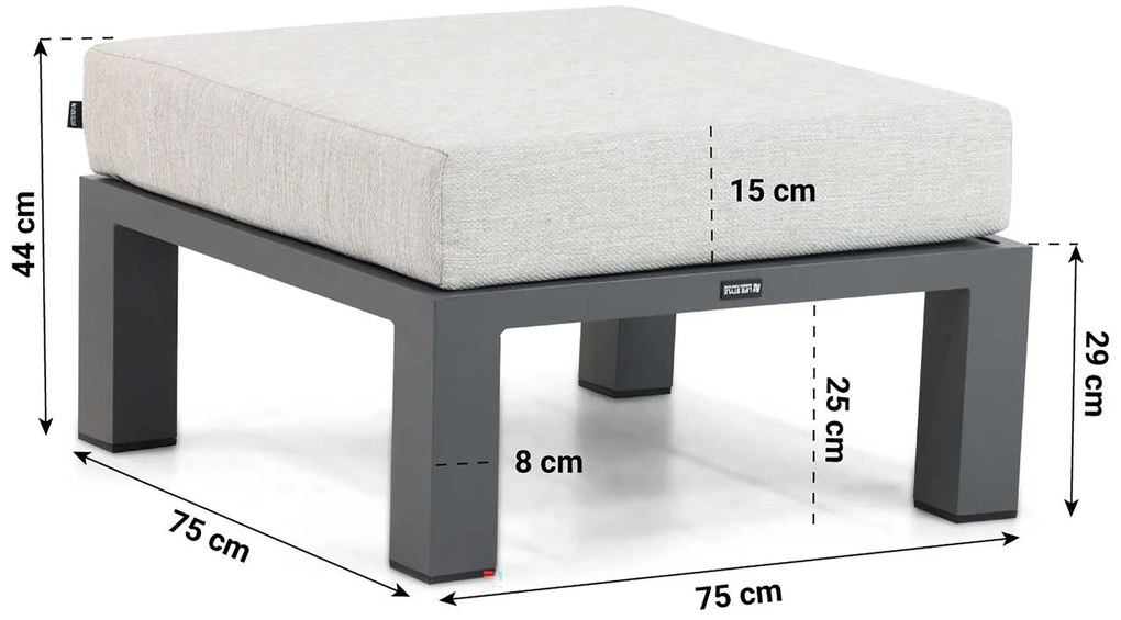 Hoek loungeset 5 personen Aluminium Grijs  Lifestyle Garden Furniture Luca