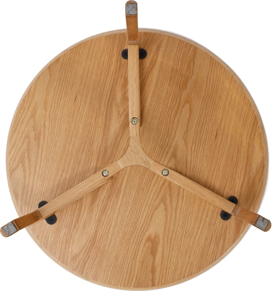 Mazzoni BELLUNO Naturel Essen - HOUTEN SALONTAFEL Ø65 cm ROND MODERN CLASSIC