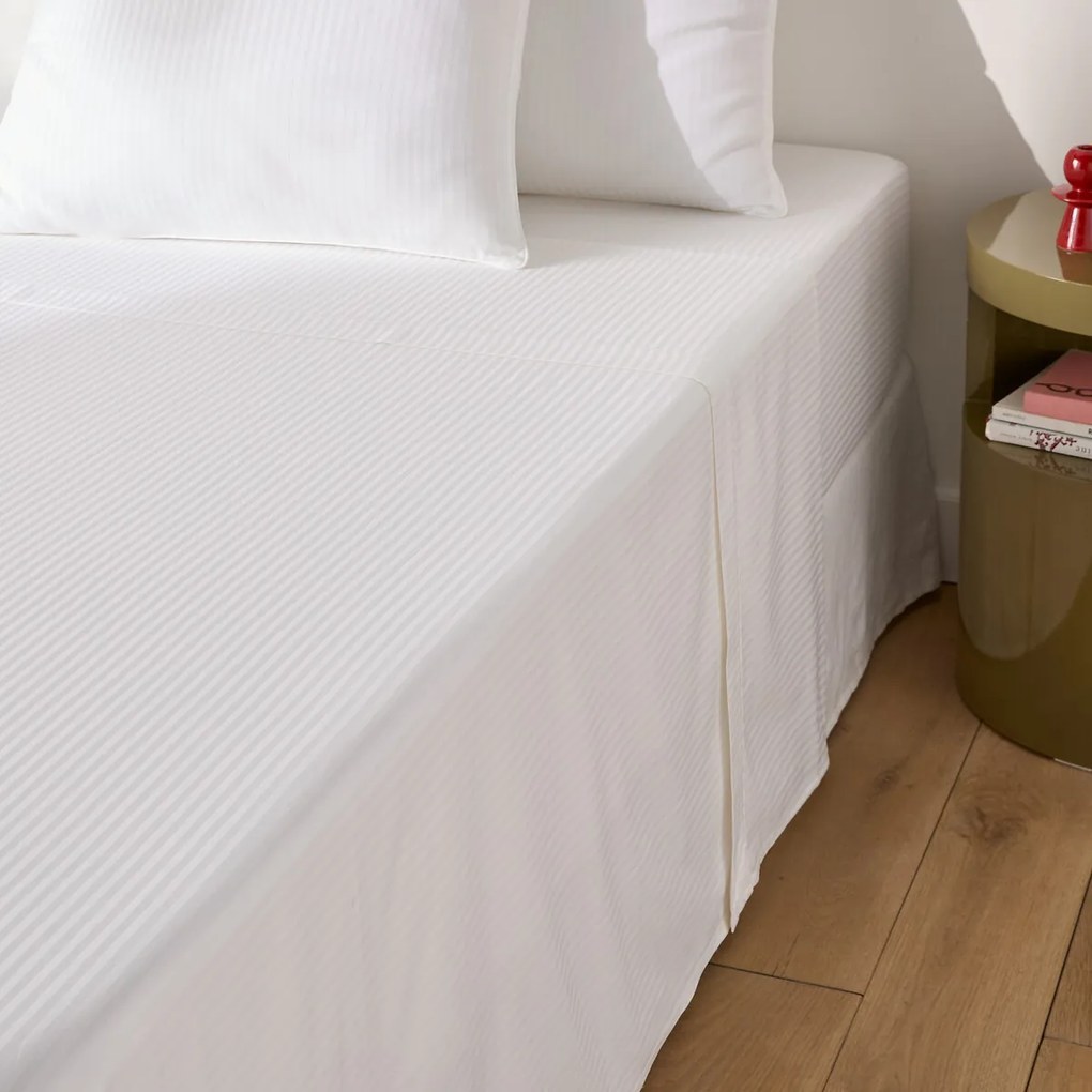 Blanco satijnen katoenen laken, 153 draden, Gestreept Opaal