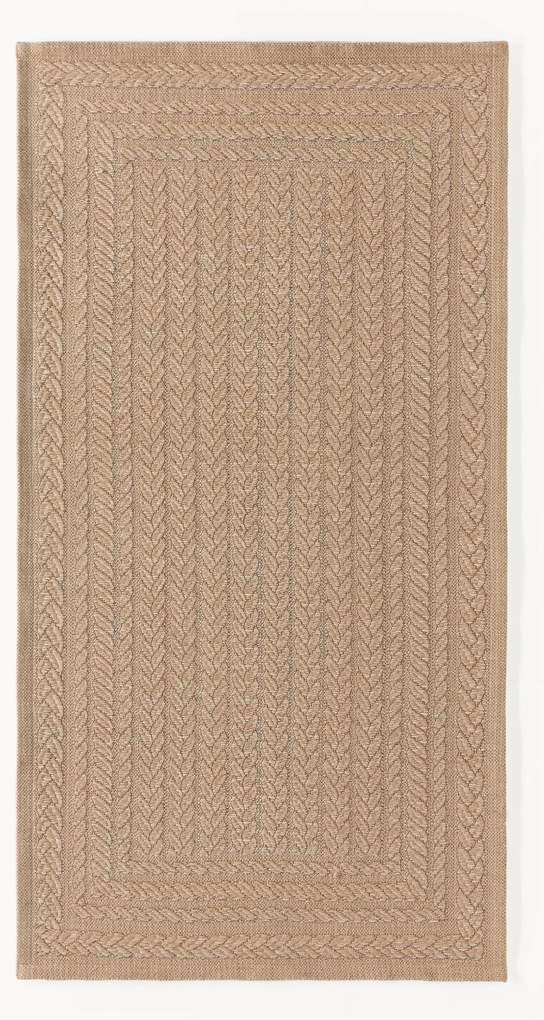 Handgeweven in- & outdoor vloerkleed Anil met geometrisch patroon