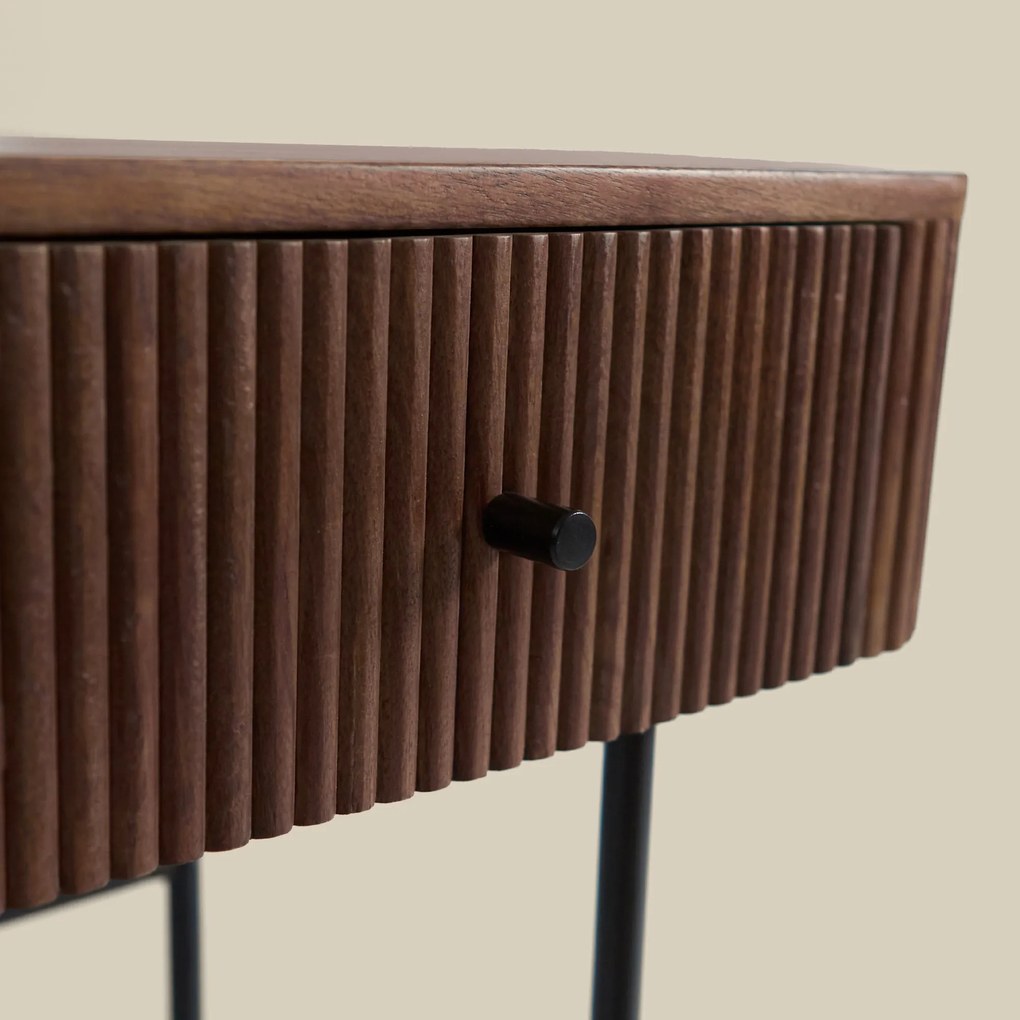 Haltafel Ribbel Hout 80 Cm - 80 X 35cm.