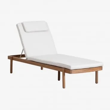 Set Van 2 Verstelbare Ligstoelen Van Acaciahout Met Kussen Aderyn Acacia Bruin - Sklum