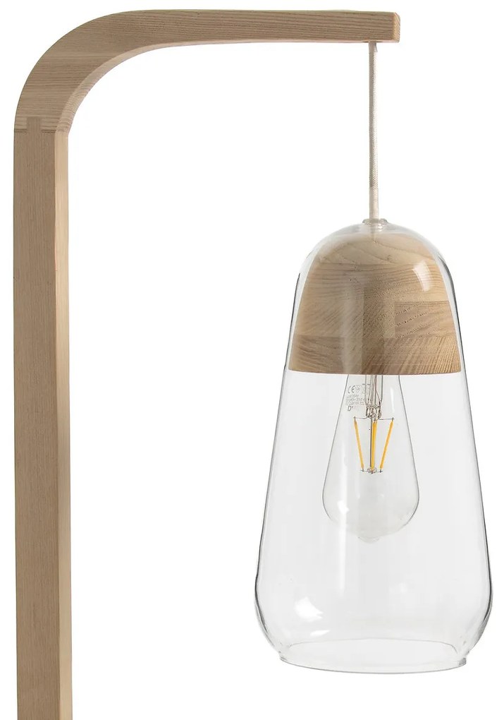 Staande lamp in glas en hout Nasoa