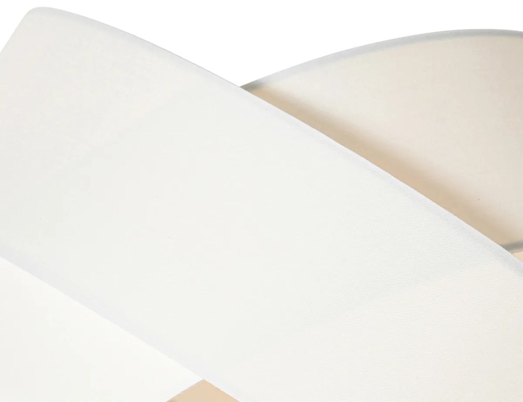 Moderne vloerlamp zwart met witte kap - Cloth