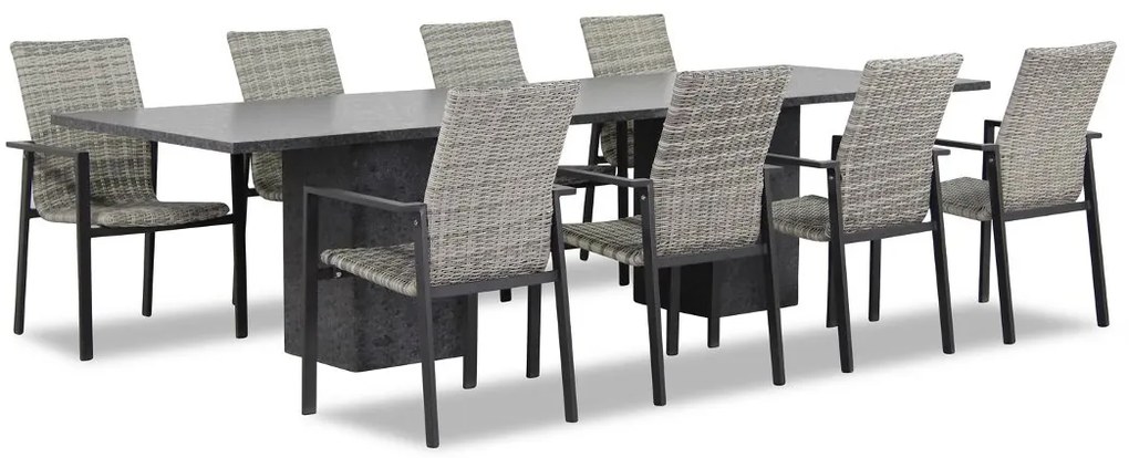 Tuinset 8 personen 300 cm Wicker Grijs Lifestyle Garden Furniture Upton/Graniet