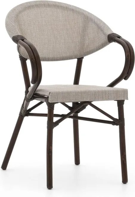 Dining tuinstoel | Forza  Alserio | Textileen | Taupe | Stapelbaar | Kees Smit Tuinmeubelen