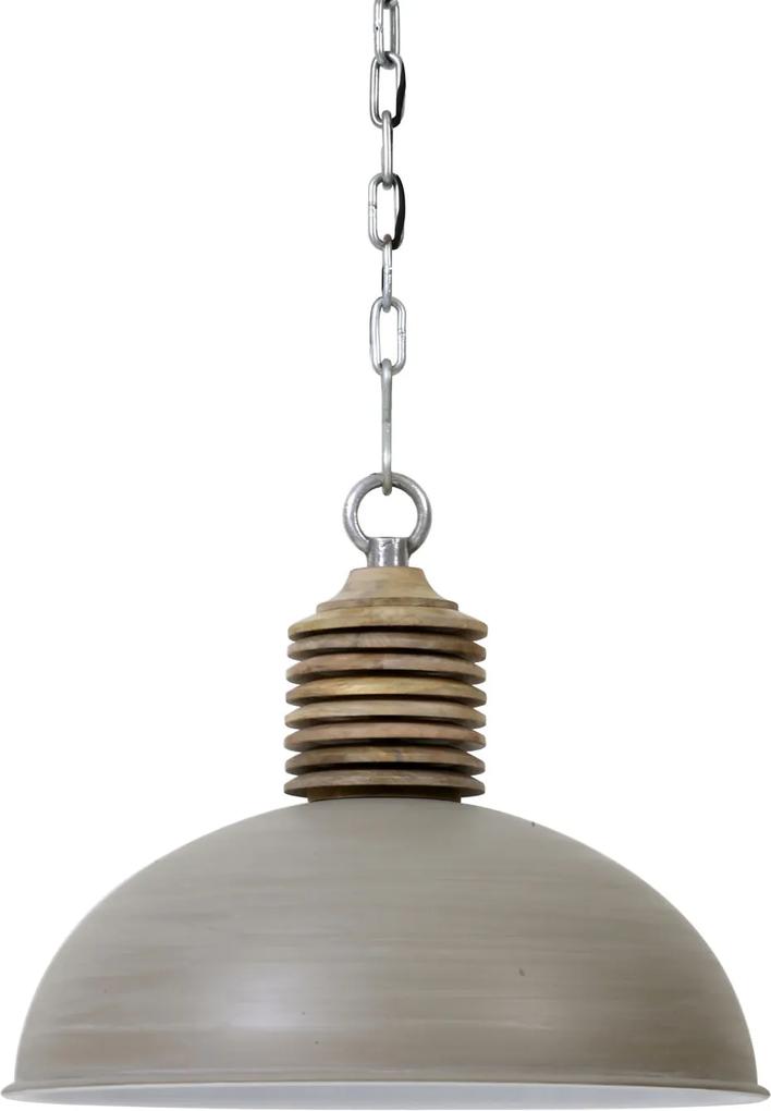 Hanglamp AVERY - Beton/Wit Kop Hout - XL