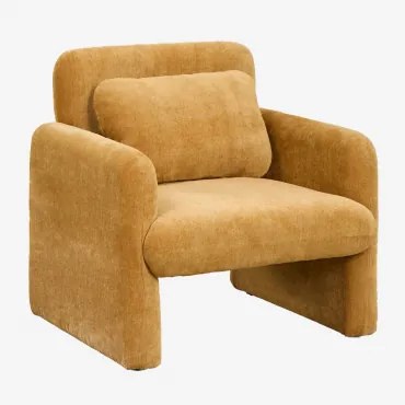 Jeison Chenille Fauteuil Geel – Curry - Sklum