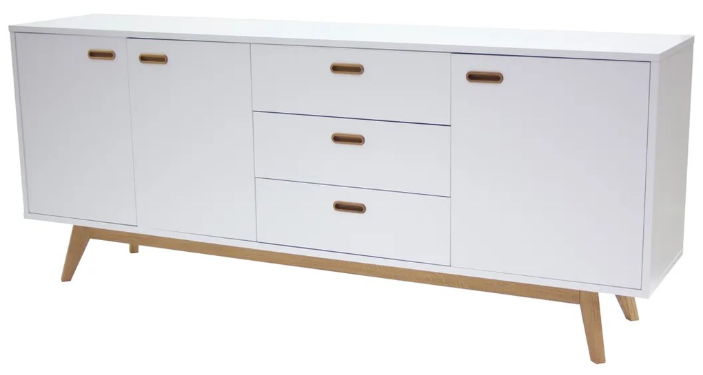 Tenzo Bess Dressoir Mat Wit Met Eiken - 200x43x82cm.
