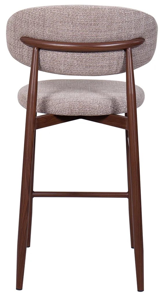 Barkruk Met Rugleuning Walnoot Beige