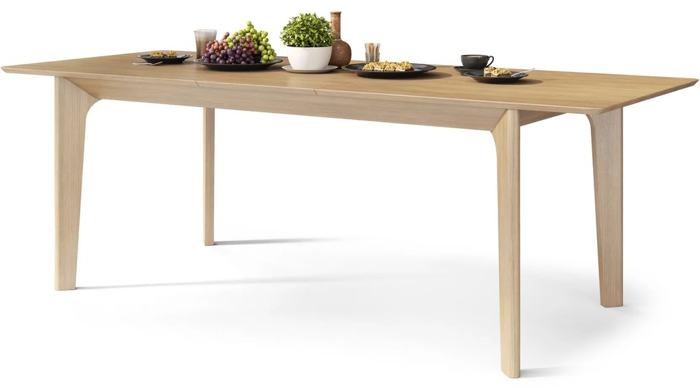 BARI Natuurlijk eiken 180x90 cm (+2 inzetstukken 45 cm) - HOUTEN TAFEL IN JAPANDI STIJL,  UITKLAPBARE TAFEL TOT 270 cm!