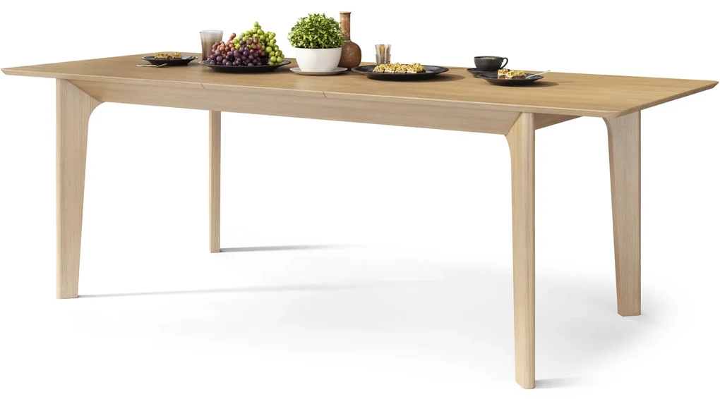 BARI Natuurlijk eiken 180x90 cm (+2 inzetstukken 45 cm) - HOUTEN TAFEL IN JAPANDI STIJL, UITKLAPBARE TAFEL TOT 270 cm!