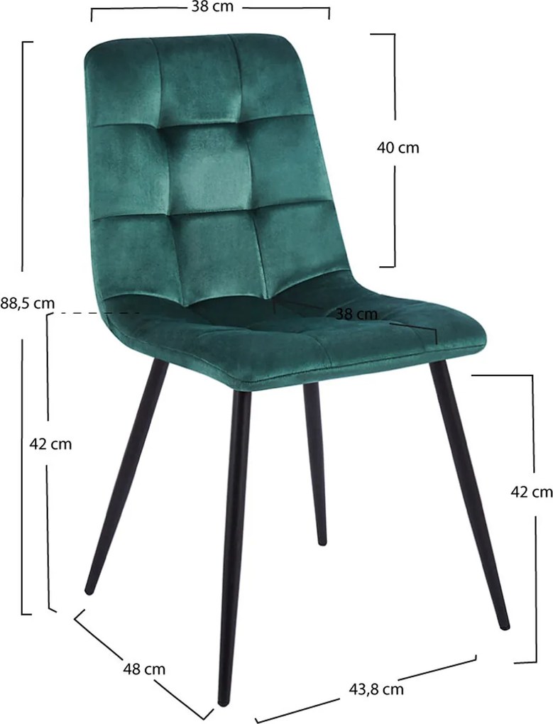 Pack 4 Stuhl Fluwelen Stoelen