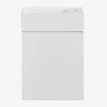 Abigail Zwevend Houten Badkamermeubelset Met Geïntegreerde Wastafel Mat Wit - Sklum