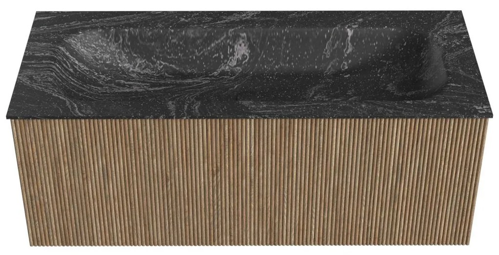 Mondiaz Kurve-dlux 110cm badmeubel dusk met 1 lade en wastafel big medium midden zonder kraangat lava