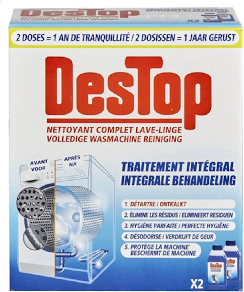 Destop wasmachinereiniger duopack - 2 x 250ML - Integrale behandeling