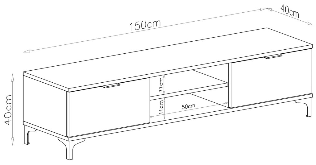 TV-kast LANA 05 Eiken Artisan - TV MEUBEL VOOR WOONKAMER MET LADEN