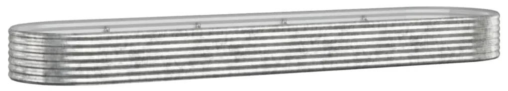 vidaXL Plantenbak 396x100x36 cm gepoedercoat staal zilverkleurig