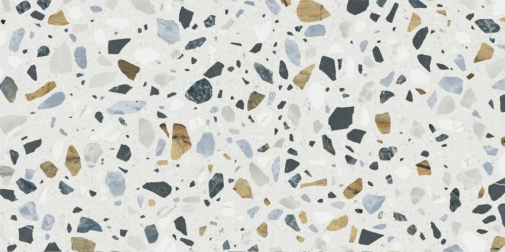 Jabo Crisp XL White terrazzo vloertegel 60x120cm gerectificeerd