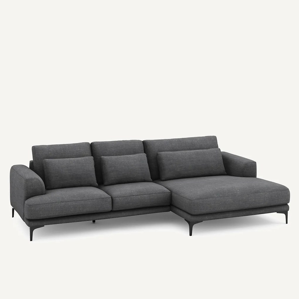 XL hoekbank rechts van katoen en linnen, MARSILE