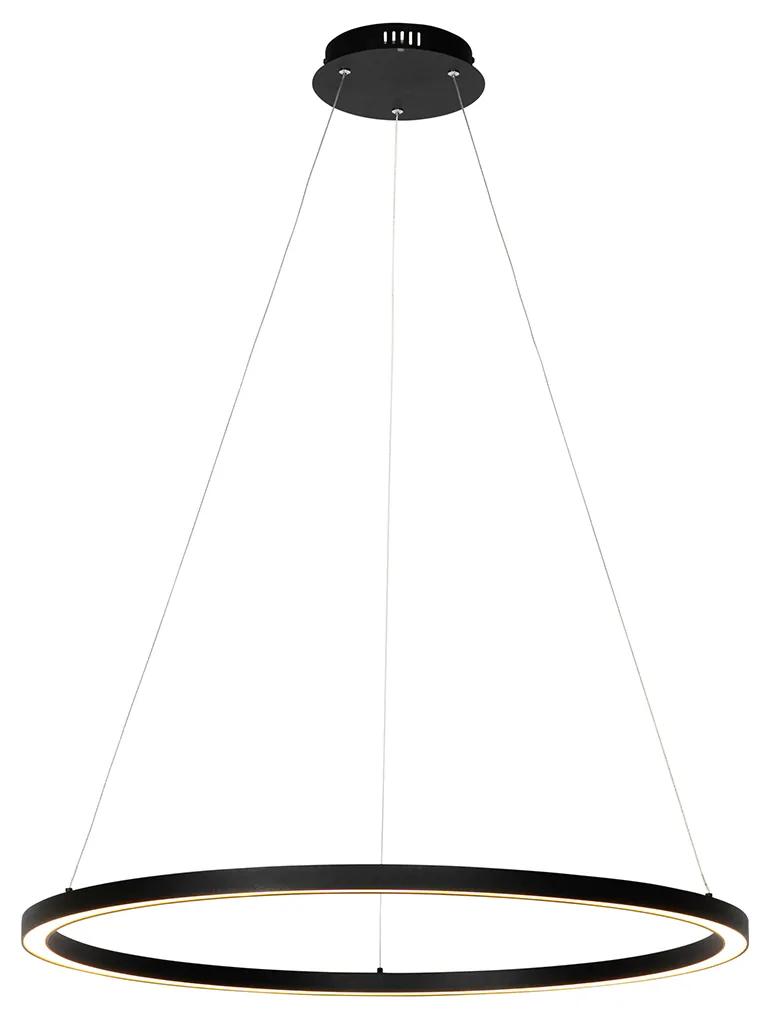 Hanglamp zwart 80 cm incl. LED 3-staps dimbaar - Girello Design rond Binnenverlichting Lamp