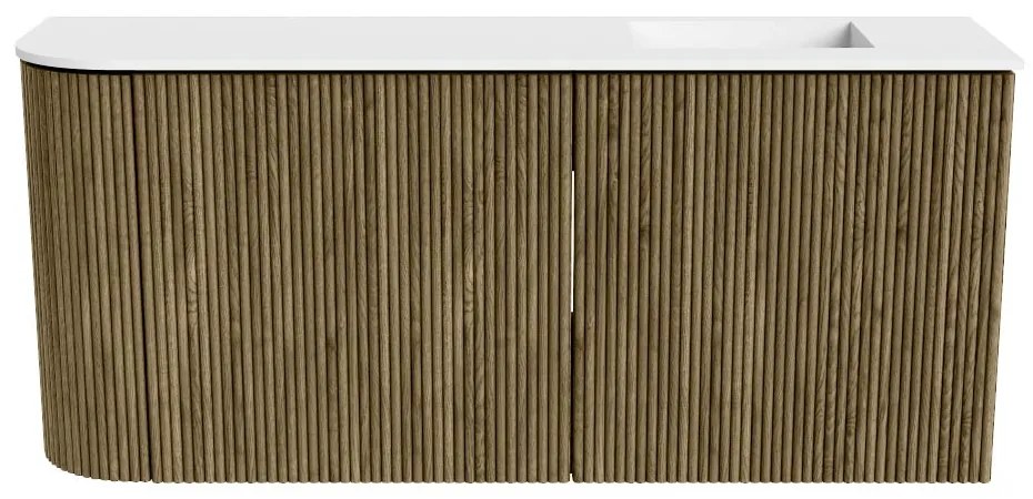 Mondiaz Joya 90cm toiletmeubel ronding links dusk met wastafel faye rechts 1 kraangat talc