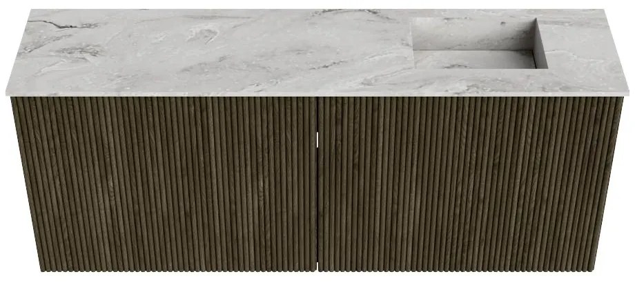 Mondiaz Joya DLux 100cm toiletmeubel shadow met wastafel faye rechts zonder kraangat glace