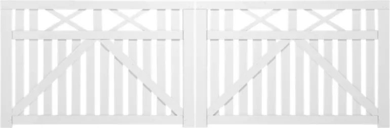 Dubbele poort vuren - Vinesse rechte poorten wit (300 x 98 cm)