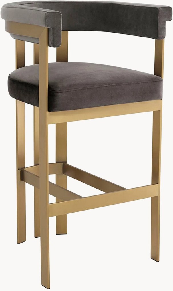 Handgemaakte fluwelen barkruk Clubhouse met vulling