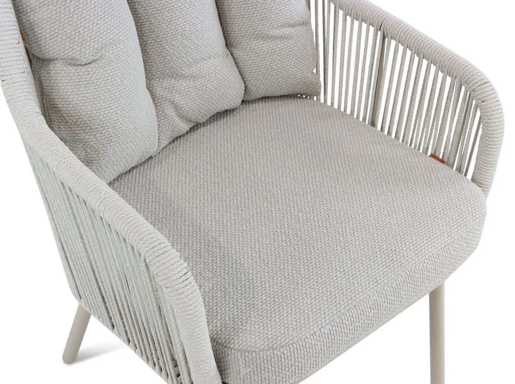 Tuinset 4 personen 180 cm Aluminium/rope Taupe Santika Furniture Santika