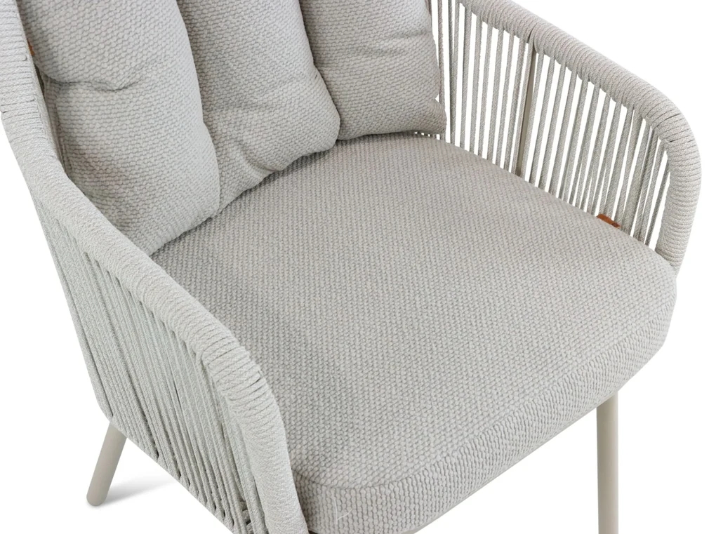 Tuinset 6 personen 220 cm Aluminium/rope Taupe Santika Furniture Sanika