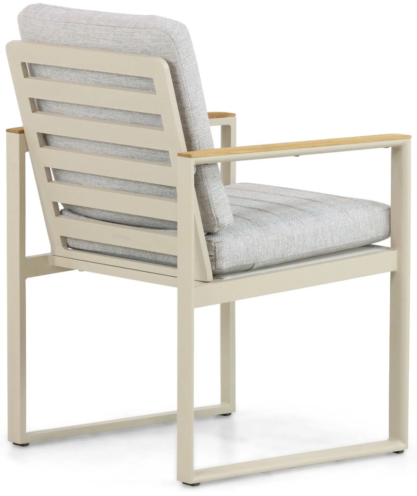 Tuinstoel Aluminium/Teak Taupe-naturel-bruin Lifestyle Garden Furniture Faro