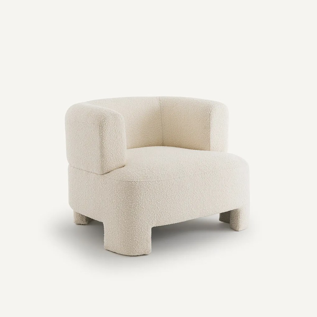 Fauteuil groot model, bouclette stof, Darrel