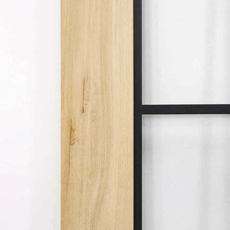 Houten Schuifdeur -  Met Glas (onbehandeld) - Zwart - Incl. Rails