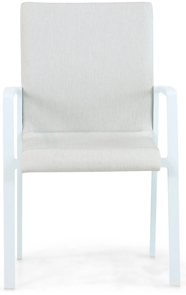 Tuinstoel stapelbaar Aluminium/textileen Wit Lifestyle Garden Furniture Rome