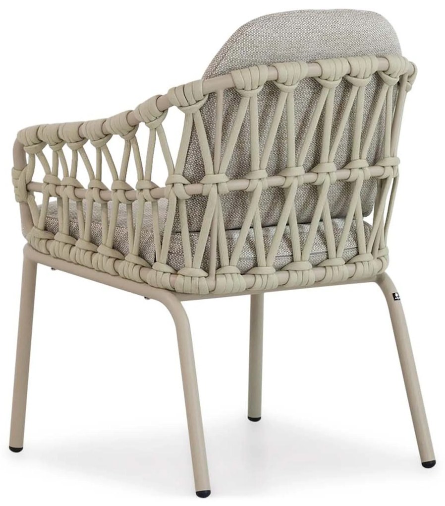 Tuinset Ronde Tuintafel 4 personen 120 cm Aluminium/rope Taupe Coco Barcelona/Sand