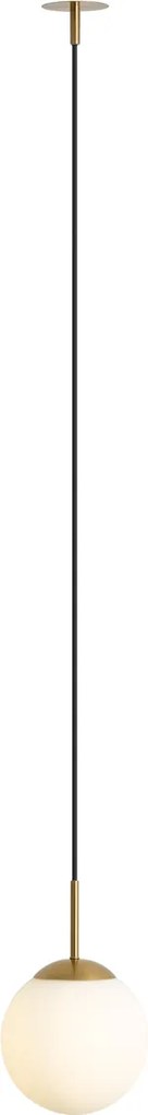 Art Deco hanglamp goud met opaal glas IP44 - Flore