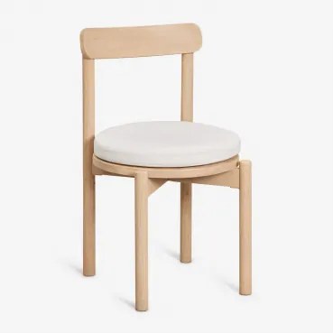 Set Van 4 Nualis Acaciahouten Eetkamerstoelen Lichte Acaciekleur - Sklum