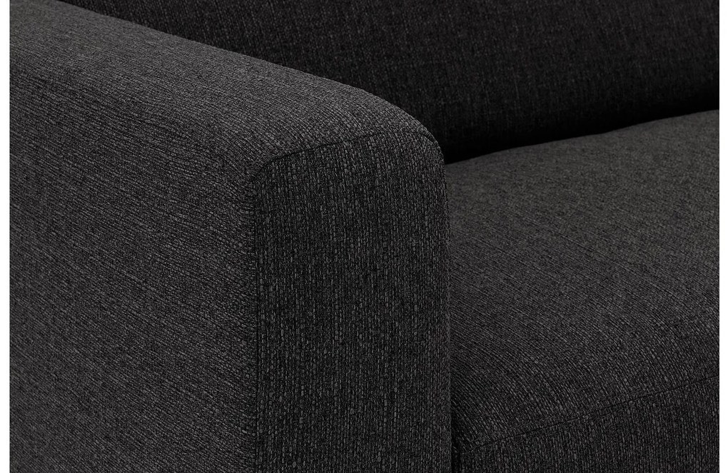 Goossens  My Style zwart, stof, 2,5-zits, stijlvol landelijk met chaise longue rechts