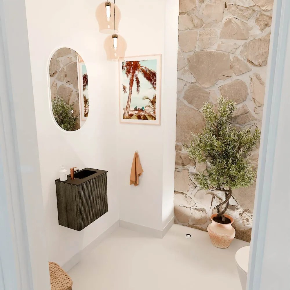 Mondiaz Joya 40cm toiletmeubel shadow met wastafel faye rechts 1 kraangat urban
