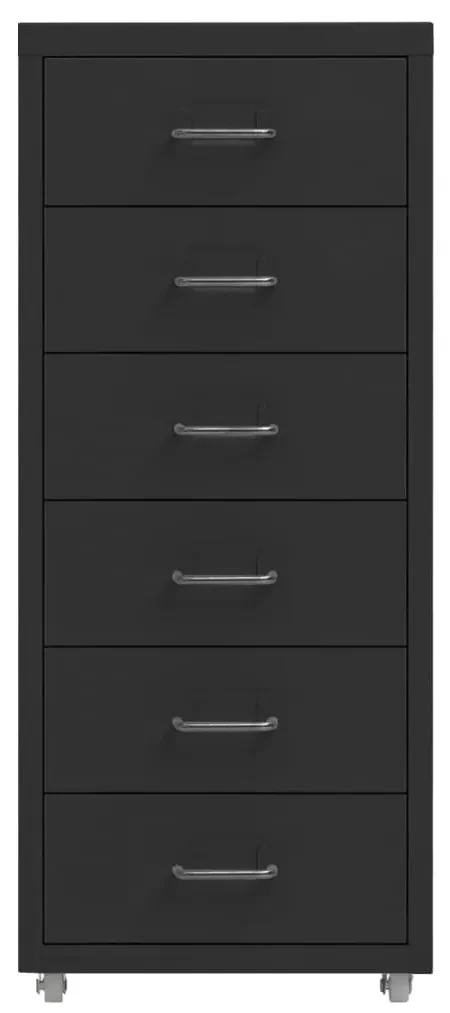 vidaXL Ladeblok verrijdbaar 28x41x69 cm metaal zwart