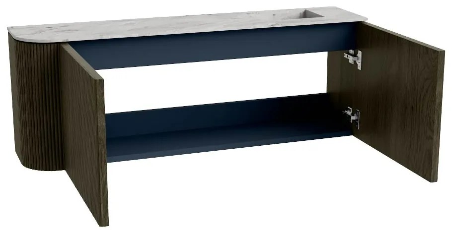 Mondiaz Joya DLux 110cm toiletmeubel ronding links shadow met wastafel faye rechts zonder kraangat glace