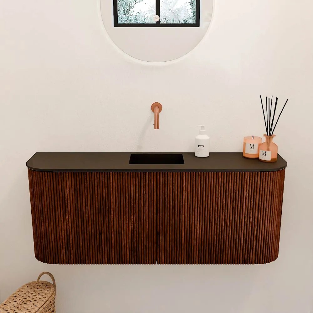 Mondiaz Joya 105cm toiletmeubel ronding links/rechts ruby met wastafel faye midden zonder kraangat urban