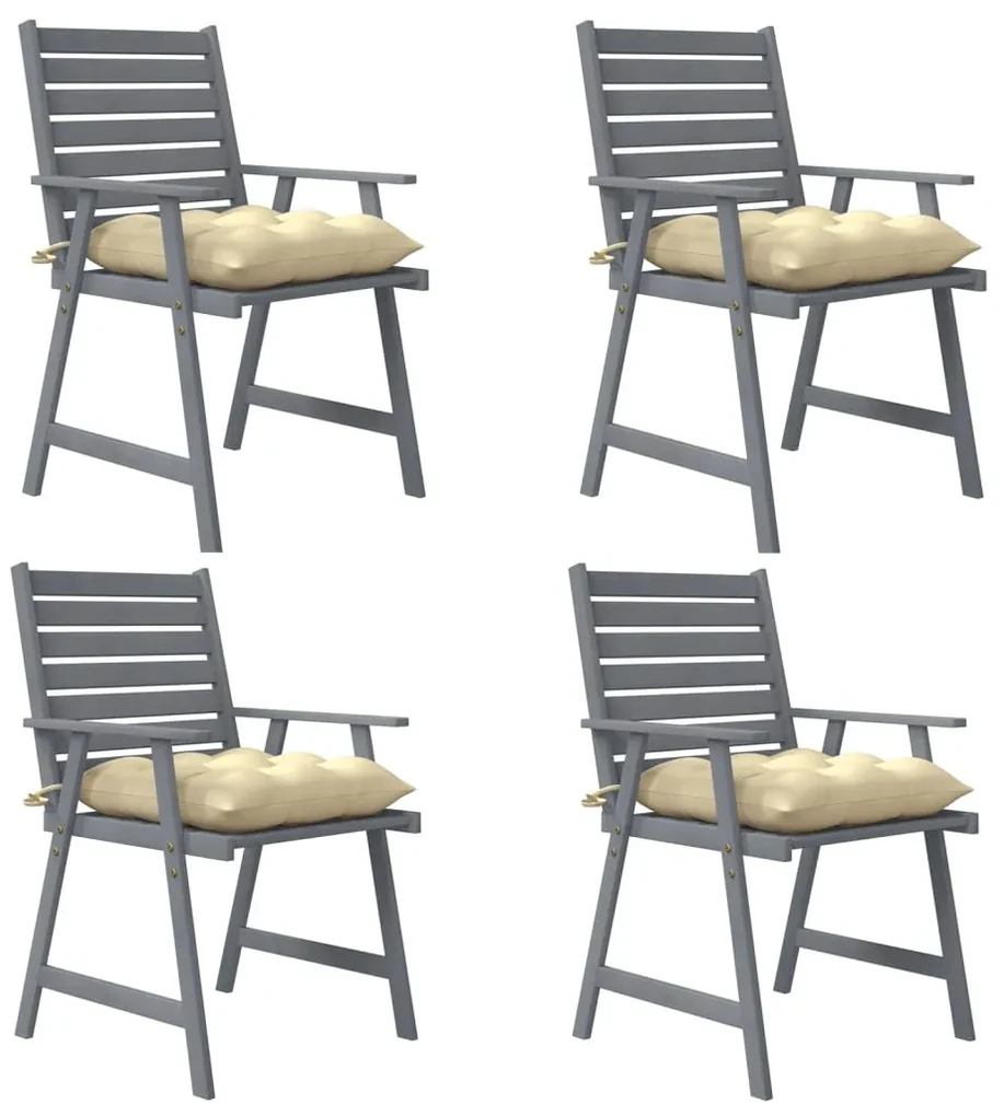 vidaXL Tuinstoelen 4 st met kussens massief acaciahout