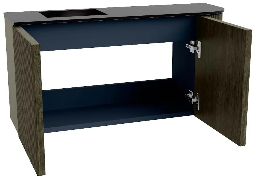 Mondiaz Joya 80cm toiletmeubel ronding rechts shadow met wastafel faye links zonder kraangat urban
