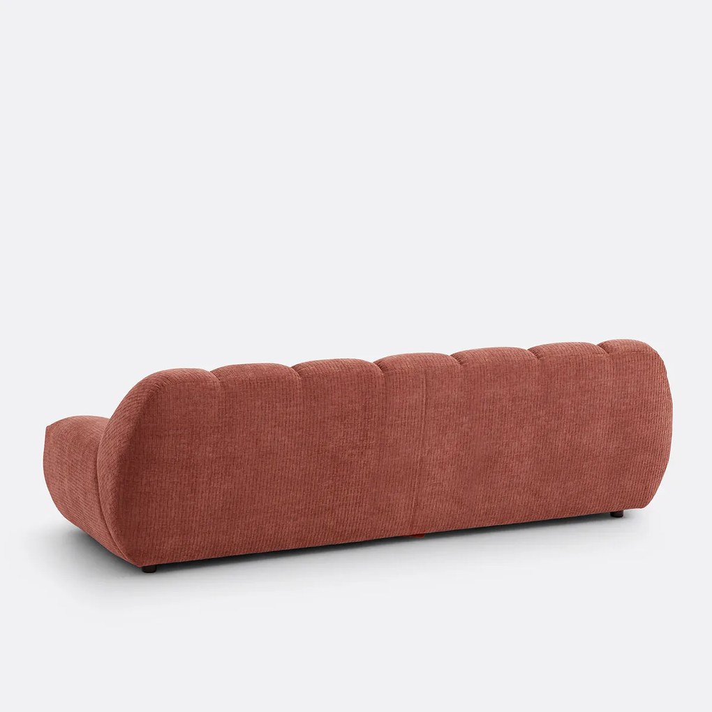 4-zitsbank van chenille fluweel met reliëf, Nuria